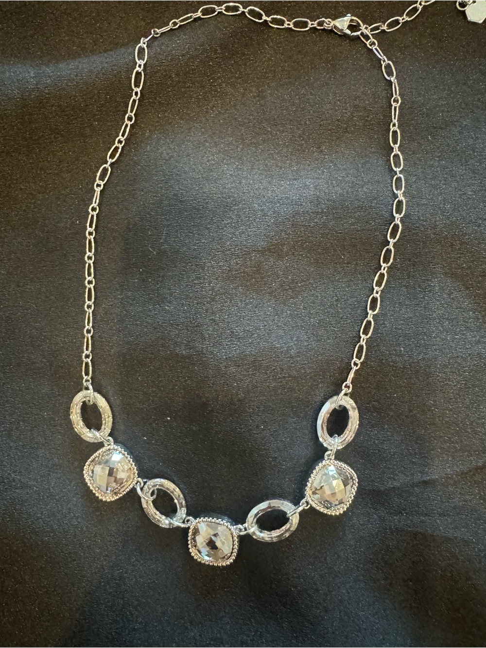 Touchstone Crystal by Swarovski, Crystal Silver Shade Necklace, New in box